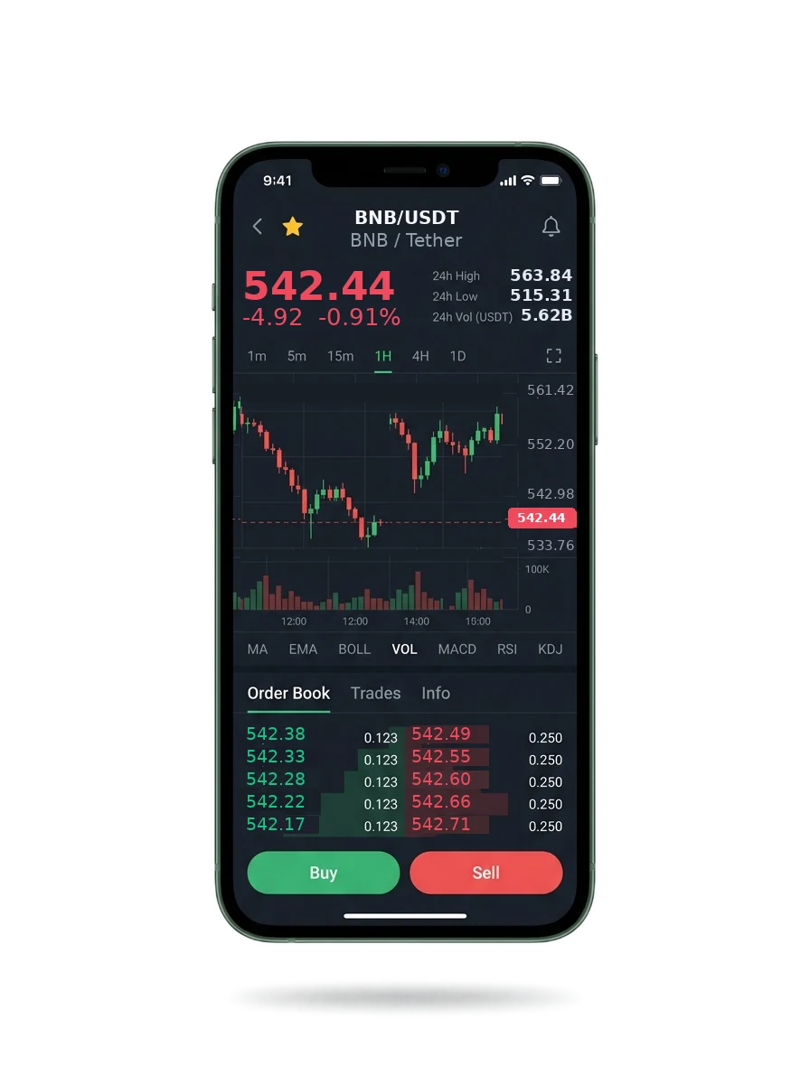 The Flint Fundthorn mobile app showing a watchlist, a signal card and an account balance